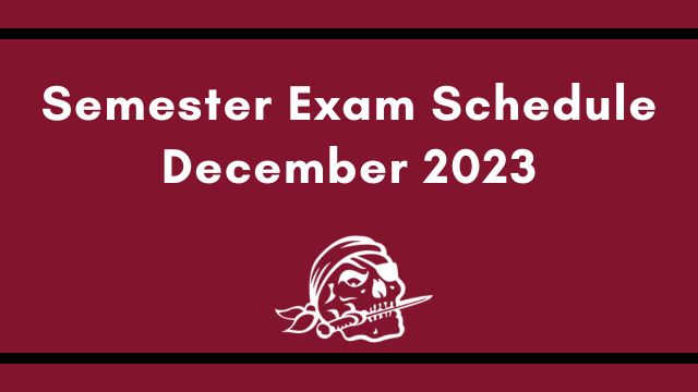  Semester Exam Schedule